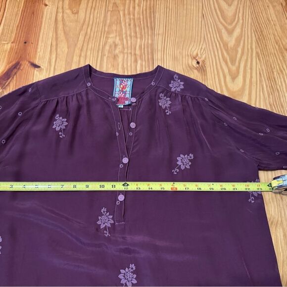 Johnny Was Fayan Tunic Blouse Top Embroidered Patchwork Sleeve Floral Women's M - Picture 8 of 10